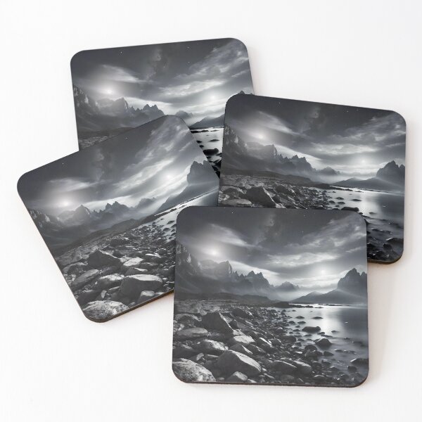 Item preview, Alien Binary Sunrise: HDR Monochromatic Landscape Art designed and sold by ShadeScapeArt.