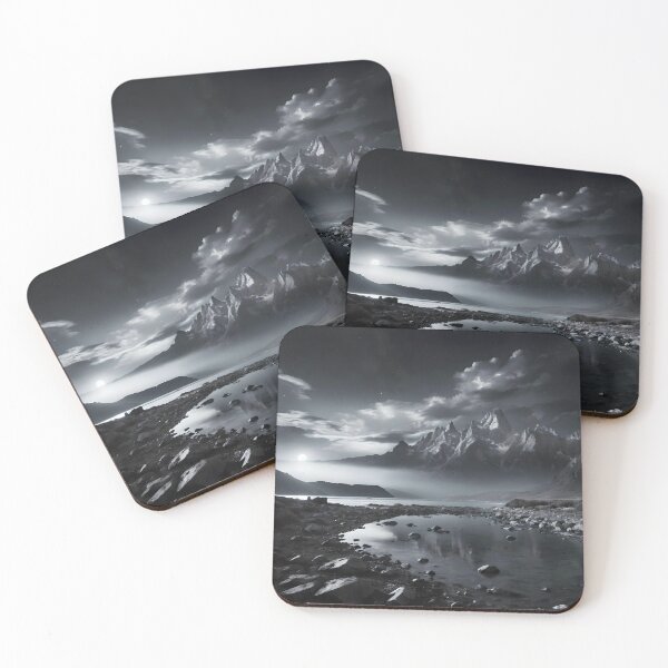 Item preview, Twilight Majesty: HDR Monochromatic Rugged Landscape Art designed and sold by ShadeScapeArt.