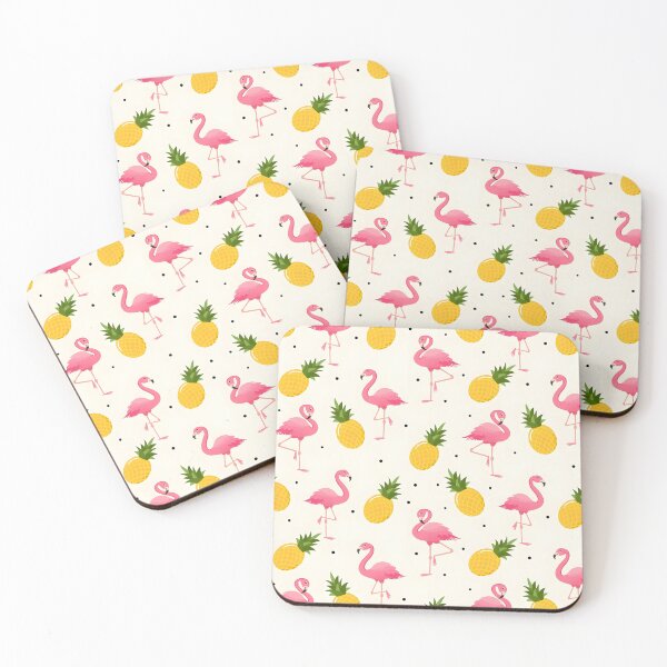 Item preview, Summer patterns with flamingos and pineapples designed and sold by revsdesign.