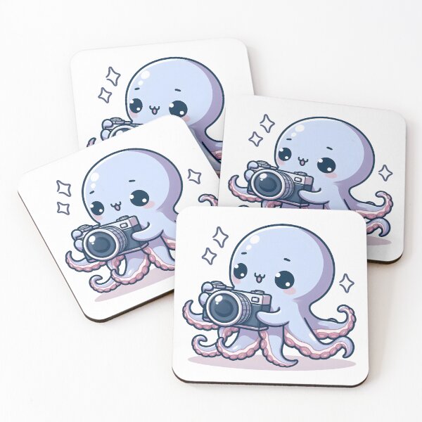 Item preview, Kawaii Chibi Kraken With Camera Capturing Precious Moments designed and sold by CanvasCutie.