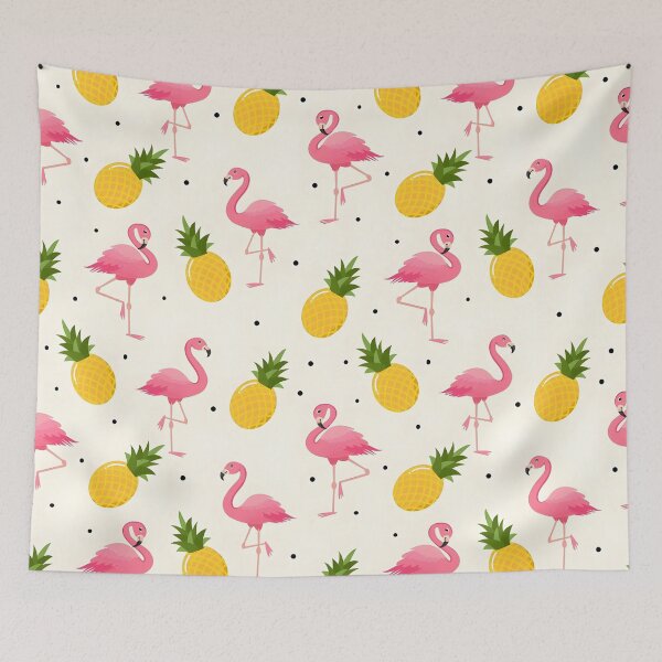 Item preview, Summer patterns with flamingos and pineapples designed and sold by revsdesign.