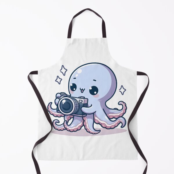 Item preview, Kawaii Chibi Kraken With Camera Capturing Precious Moments designed and sold by CanvasCutie.