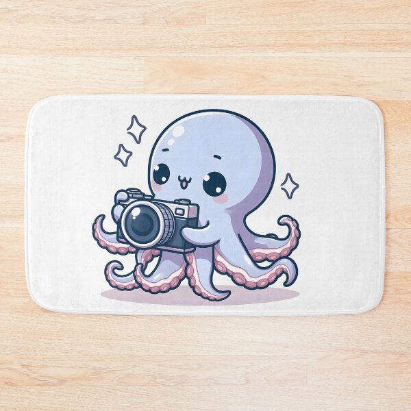 Item preview, Kawaii Chibi Kraken With Camera Capturing Precious Moments designed and sold by CanvasCutie.