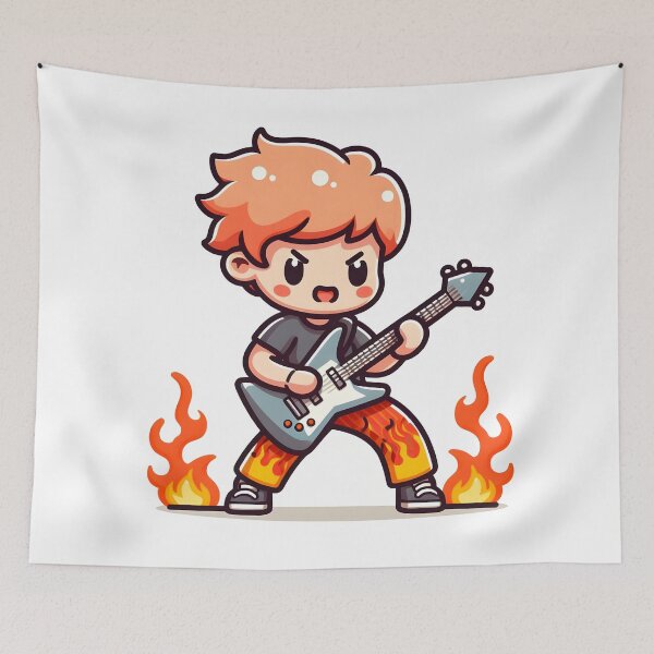 Item preview, Kawaii Rockstar: Flame-Patterned Pants designed and sold by CanvasCutie.