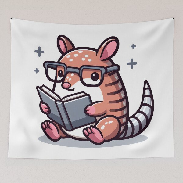 Item preview, Kawaii Armadillo With Glasses designed and sold by CanvasCutie.