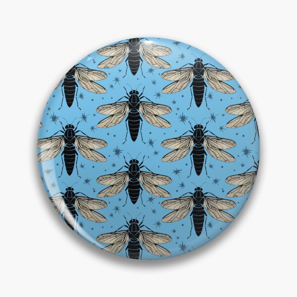 Item preview, Cicada pattern Insect collector entomology blue designed and sold by AlchemyColor.