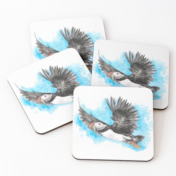 Item preview, Atlantic Puffin in flight designed and sold by Moana Matron Designs.