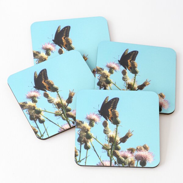 Item preview, Black Swallowtail On Purple Thistle designed and sold by MercerImages.
