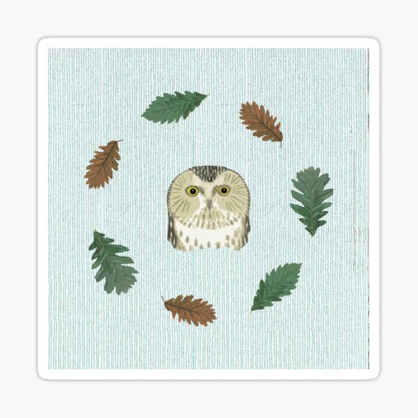 The owl and the oak Sticker