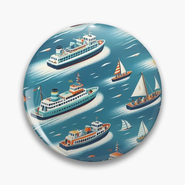 Item preview, Ferry boat scrub cap pattern designed and sold by revsdesign.