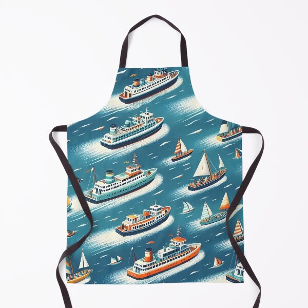 Item preview, Ferry boat scrub cap pattern designed and sold by revsdesign.