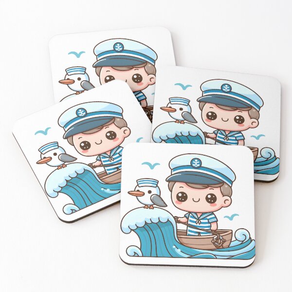 Item preview, Kawaii Sailor With A Seagull Perched On The Shoulder designed and sold by CanvasCutie.