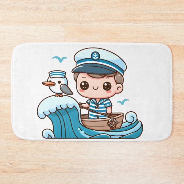 Item preview, Kawaii Sailor With A Seagull Perched On The Shoulder designed and sold by CanvasCutie.