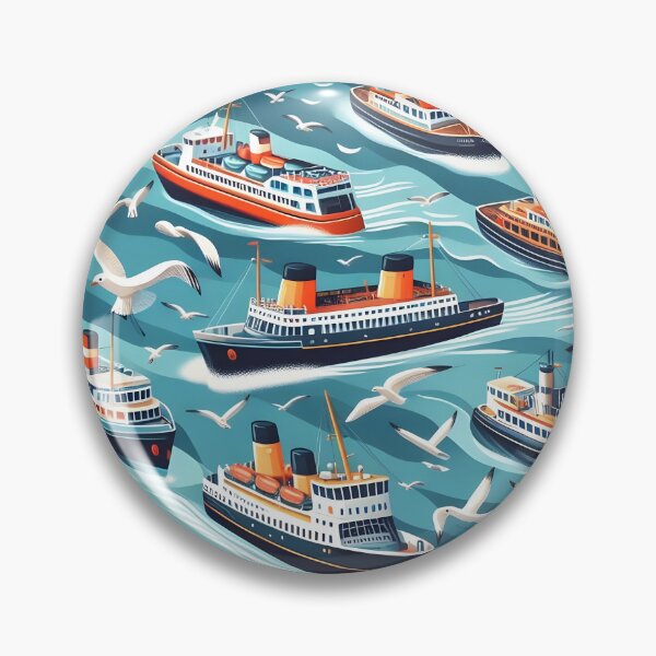 Item preview, Ferry boat scrub cap pattern designed and sold by revsdesign.