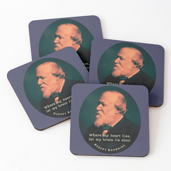 Item preview, Robert Browning portrait and quote: Where my heart lies, let my brain lie also! designed and sold by artbleed.