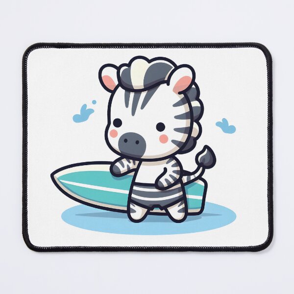 Item preview, Kawaii Zebra: A Surfboard designed and sold by CanvasCutie.