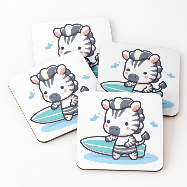 Item preview, Kawaii Zebra: A Surfboard designed and sold by CanvasCutie.