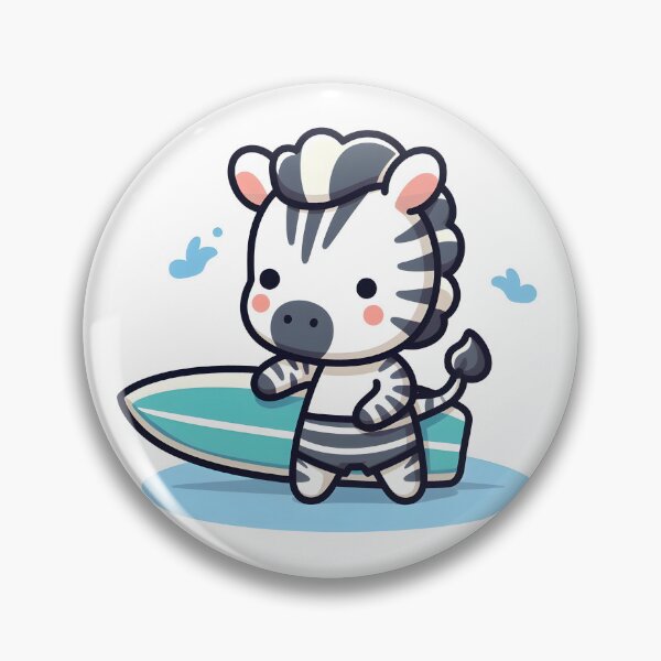 Item preview, Kawaii Zebra: A Surfboard designed and sold by CanvasCutie.