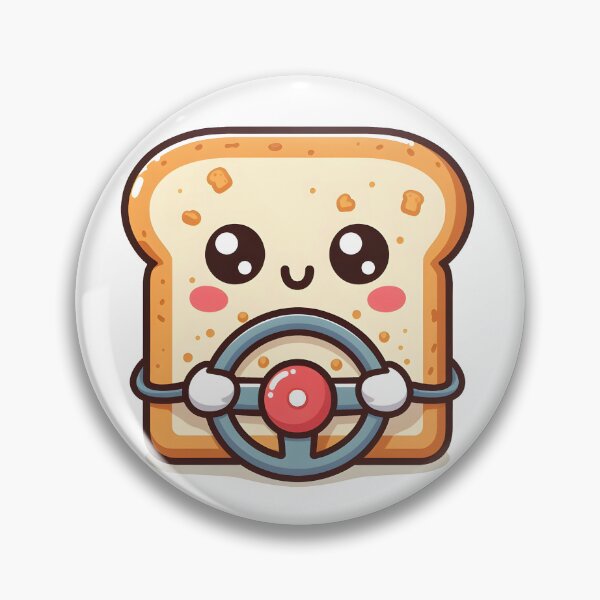 Item preview, Kawaii Toast With Steering Wheel designed and sold by CanvasCutie.
