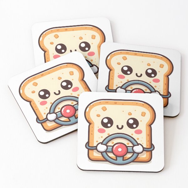 Item preview, Kawaii Toast With Steering Wheel designed and sold by CanvasCutie.