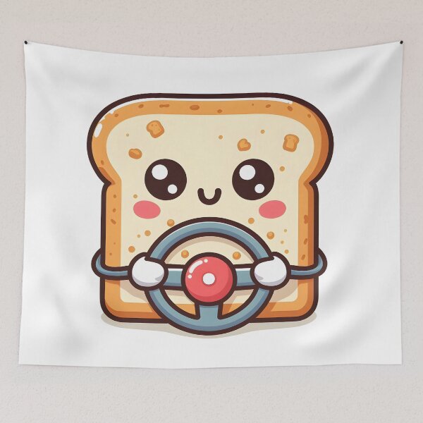 Item preview, Kawaii Toast With Steering Wheel designed and sold by CanvasCutie.