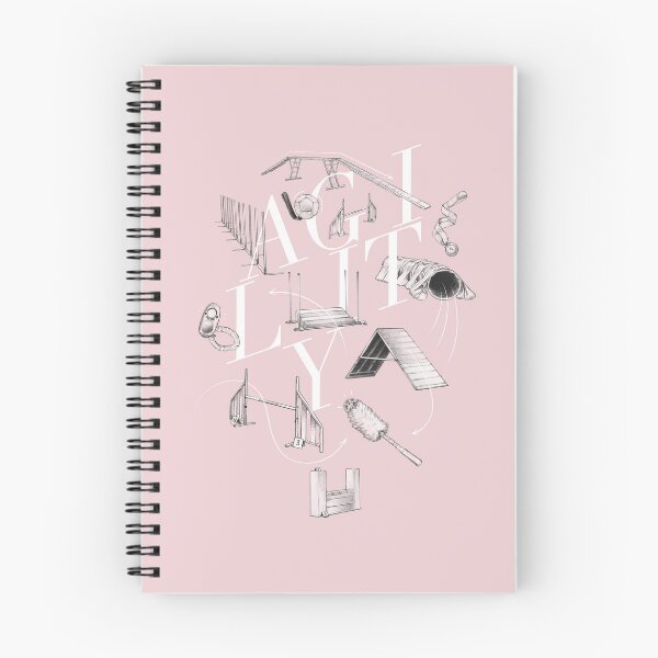 Item preview, FCI Agility Lettering with Hand Drawn Obstacle Illustrations Powder Pink designed and sold by JustPawsome.
