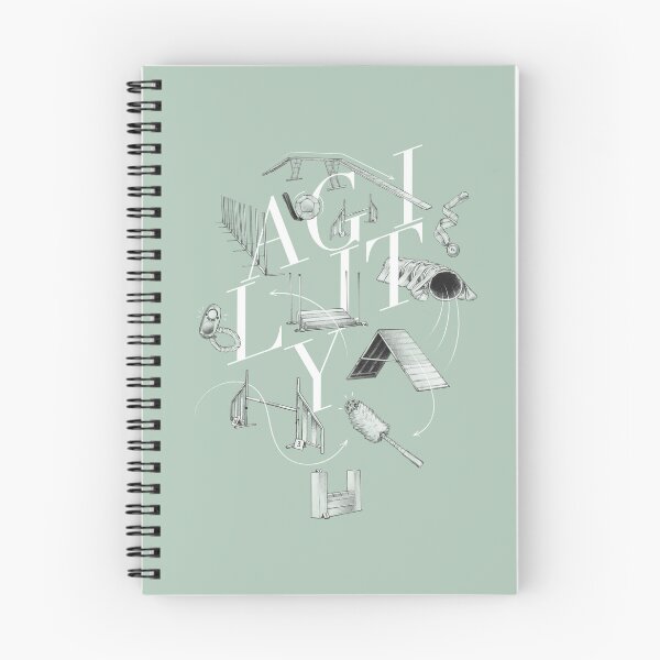 Item preview, FCI Agility Lettering with Hand Drawn Obstacle Illustrations Sage Green designed and sold by JustPawsome.