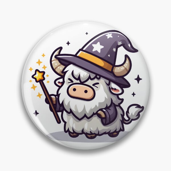 Item preview, Kawaii Yak With Wizard Hat Casting Spell designed and sold by CanvasCutie.