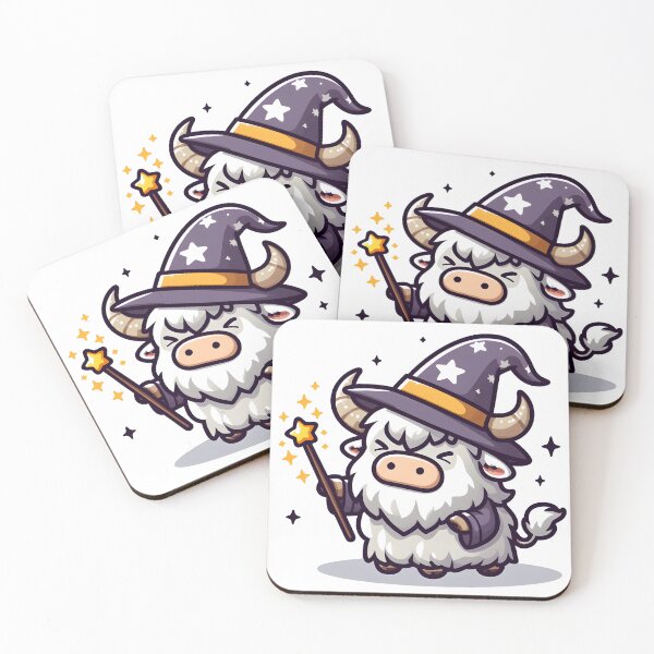 Item preview, Kawaii Yak With Wizard Hat Casting Spell designed and sold by CanvasCutie.
