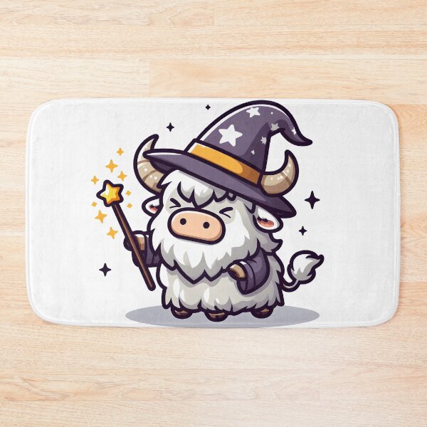 Item preview, Kawaii Yak With Wizard Hat Casting Spell designed and sold by CanvasCutie.