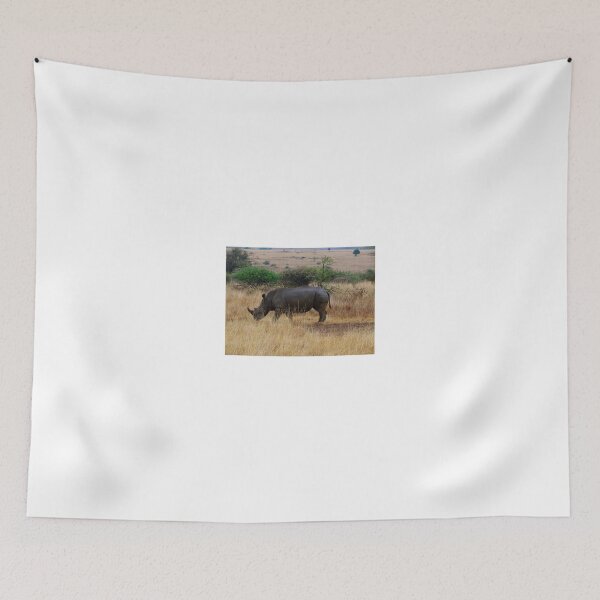 Item preview, African animals on safari - one very rare white rhinoceros right angle with background designed and sold by exploramum.
