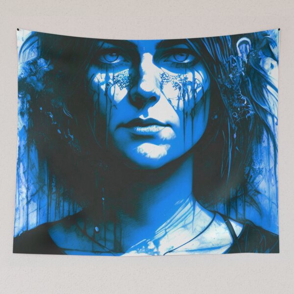 Item preview, Sapphire Enigma: Dark Fantasy Woman in Blue designed and sold by GrizzlyCollective.