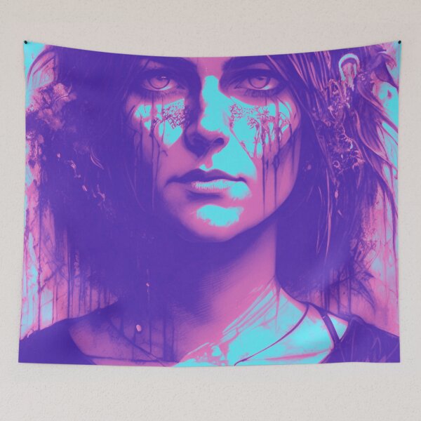 Item preview, Azure Twilight: Mysterious Fantasy Woman in Purple and Blue designed and sold by GrizzlyCollective.