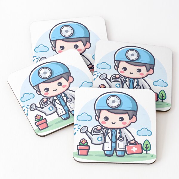 Item preview, Kawaii Doctor With Watering Can Gardening designed and sold by CanvasCutie.