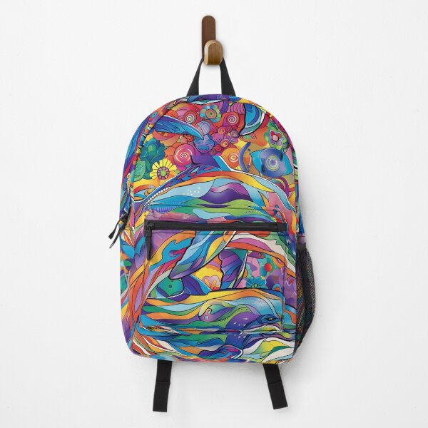 Item preview, colorful dolphin doodle art psychedelic print designed and sold by dcrc.
