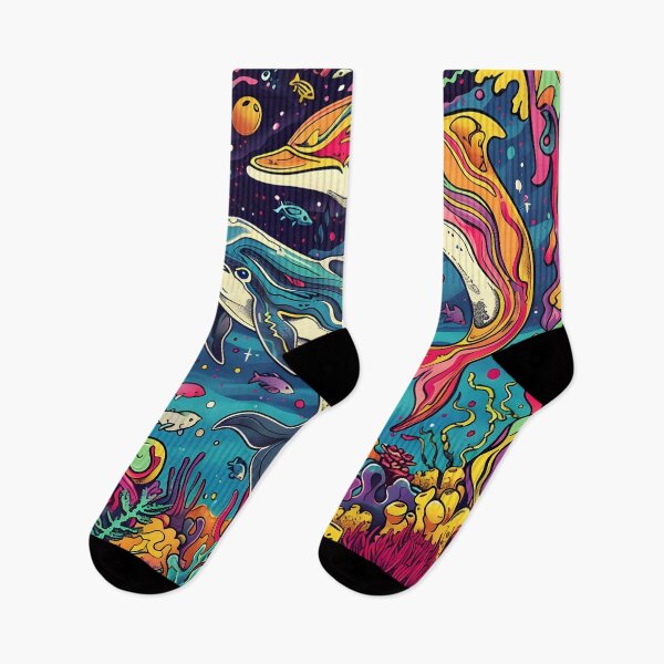 Item preview, colorful dolphin doodle art psychedelic print designed and sold by dcrc.