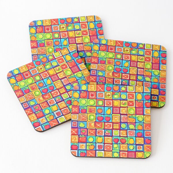 Item preview, Fruit-Filled Square Art: Comic Style designed and sold by Health And Fitness Posts e-Store.
