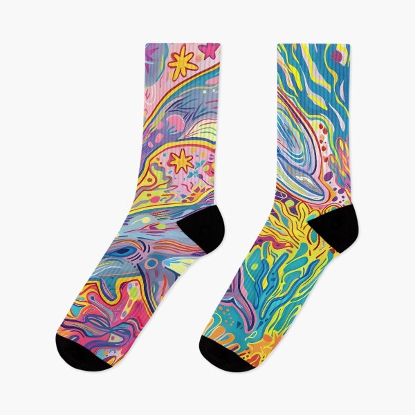 Item preview, colorful dolphin doodle art psychedelic print designed and sold by dcrc.