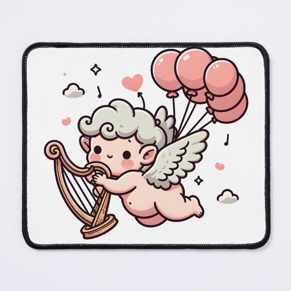 Item preview, Kawaii Cherubic Ogre With Tiny Harp designed and sold by CanvasCutie.