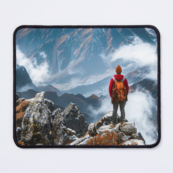 Item preview, Person Standing on Top of a Mountain. Travel Mountain Adventures designed and sold by frequent-art.