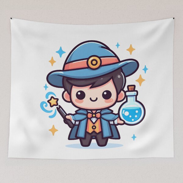 Item preview, Kawaii Magician With Mystical Hat designed and sold by CanvasCutie.