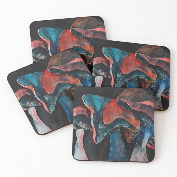 Item preview, Psychedelic Fungi- Abstract Expressionism in Vibrant Hues Against the Dark Abyss designed and sold by OlfactoART Studio.
