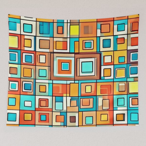 Item preview, Cartoonish Square Art: Vibrant Design designed and sold by Health And Fitness Posts e-Store.