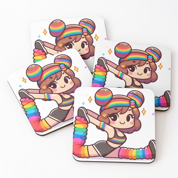 Item preview, Kawaii Dancer With Rainbow Leg Warmers designed and sold by CanvasCutie.