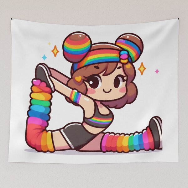 Item preview, Kawaii Dancer With Rainbow Leg Warmers designed and sold by CanvasCutie.