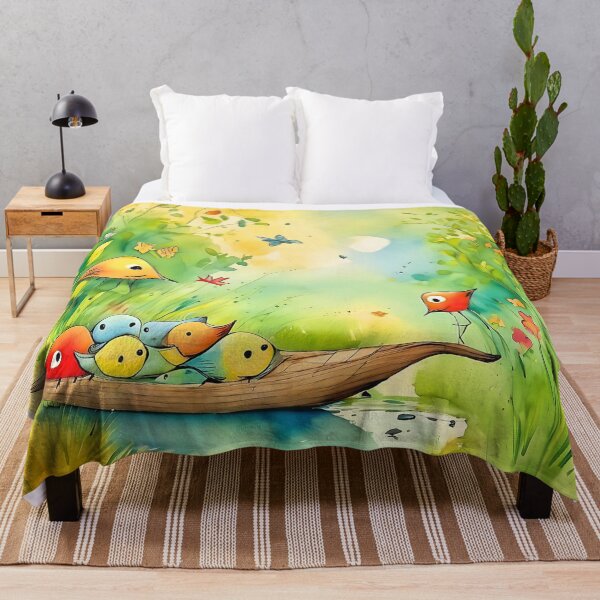 Item preview, "Whimsical Waters: A Vibrant Watercolor Scene" designed and sold by MYTHIC PEEL STICKERS.