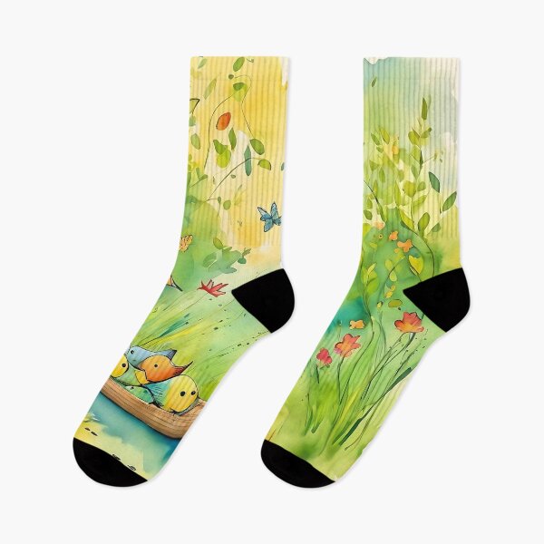 Item preview, "Whimsical Waters: A Vibrant Watercolor Scene" designed and sold by MYTHIC PEEL STICKERS.