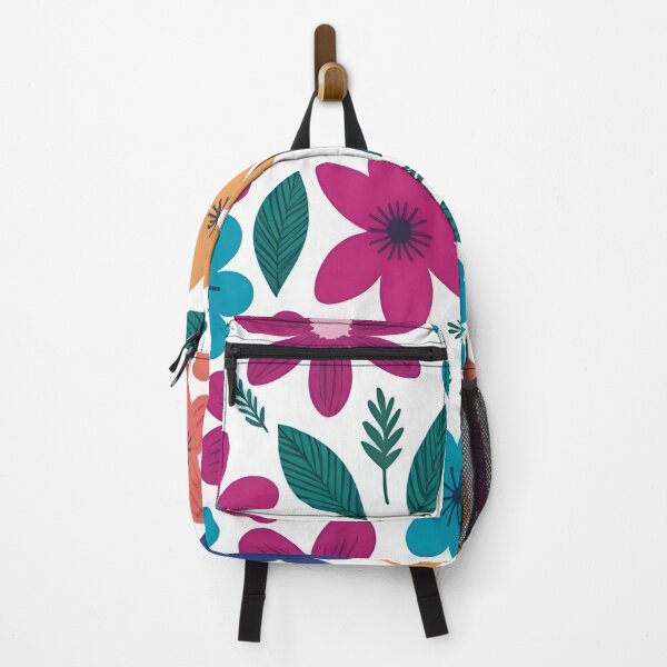 Item preview, RogerPattern - "Nature's Harmony: White Background with Vibrant Leaves and Flowers" designed and sold by RogerPattern.