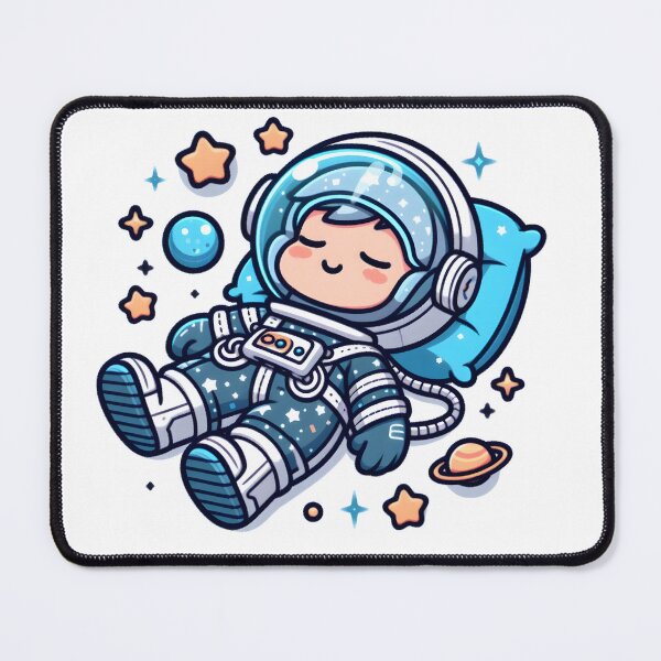 Item preview, Kawaii Space Explorer Sleeping In Zero Gravity With Galactic Pajamas designed and sold by CanvasCutie.