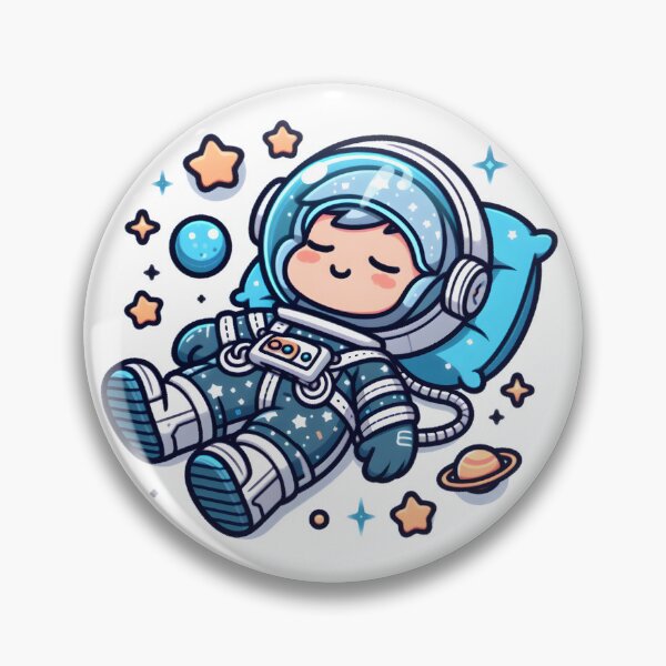 Item preview, Kawaii Space Explorer Sleeping In Zero Gravity With Galactic Pajamas designed and sold by CanvasCutie.
